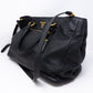 Large Shopping Tote Black Leather