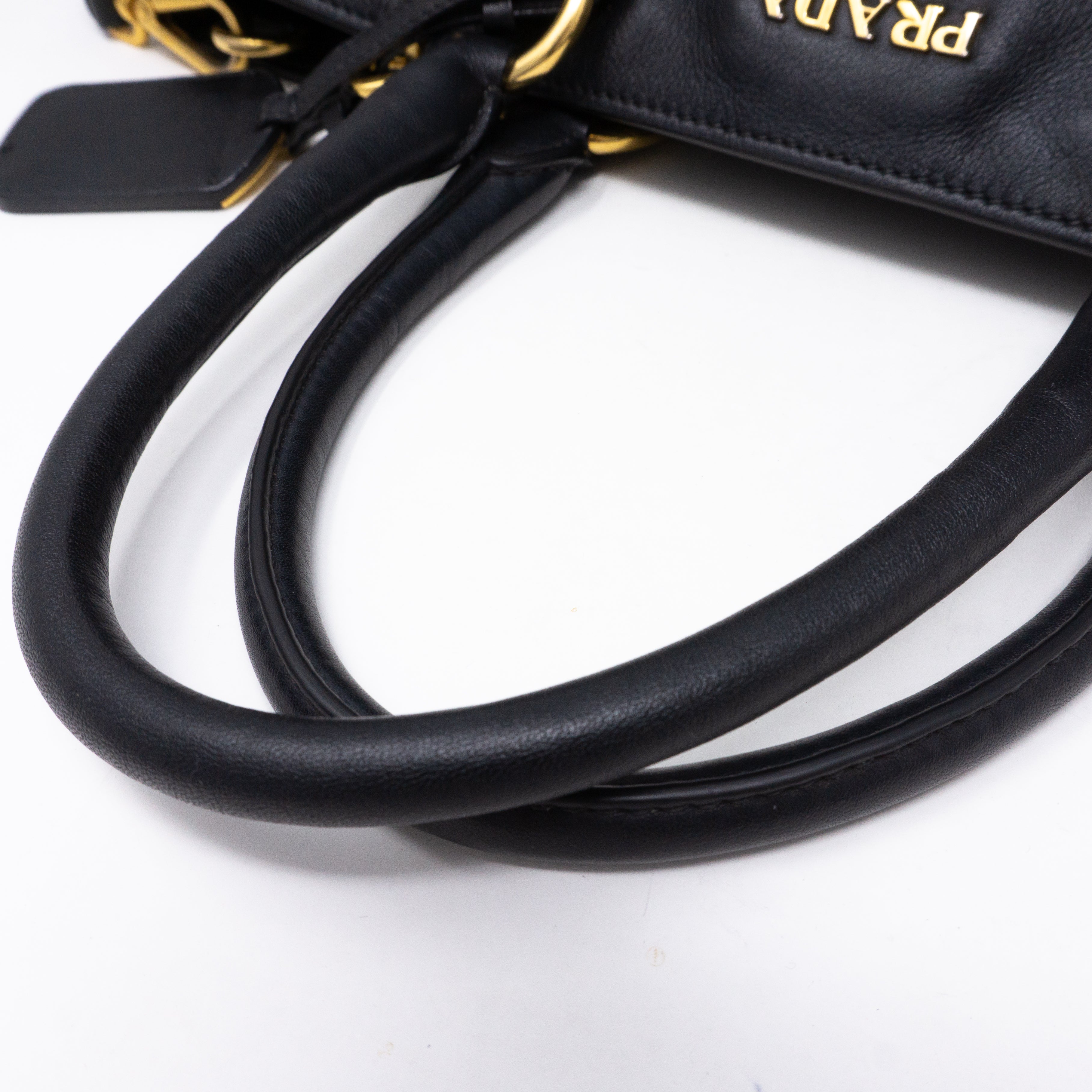 Large Shopping Tote Black Leather