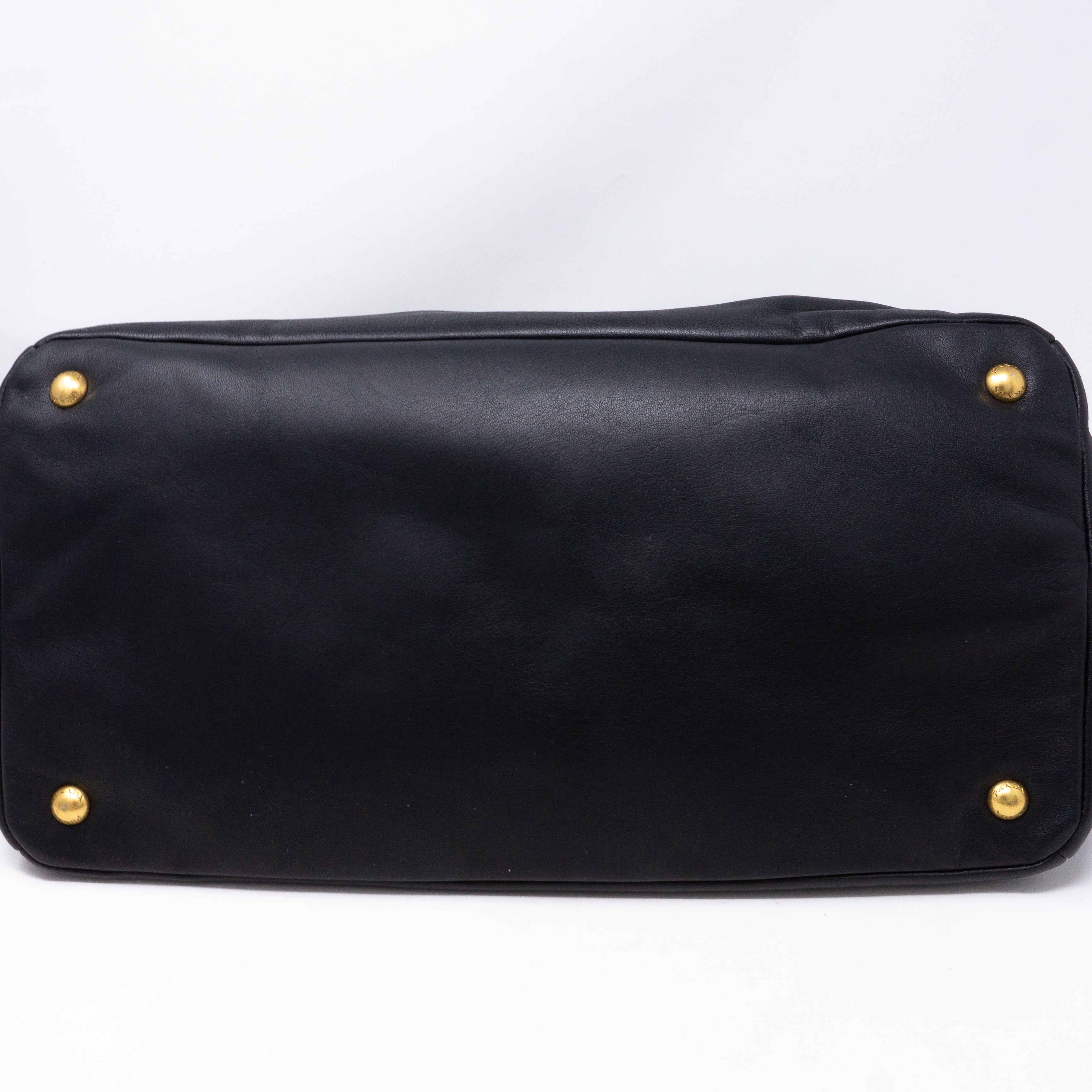 Large Shopping Tote Black Leather