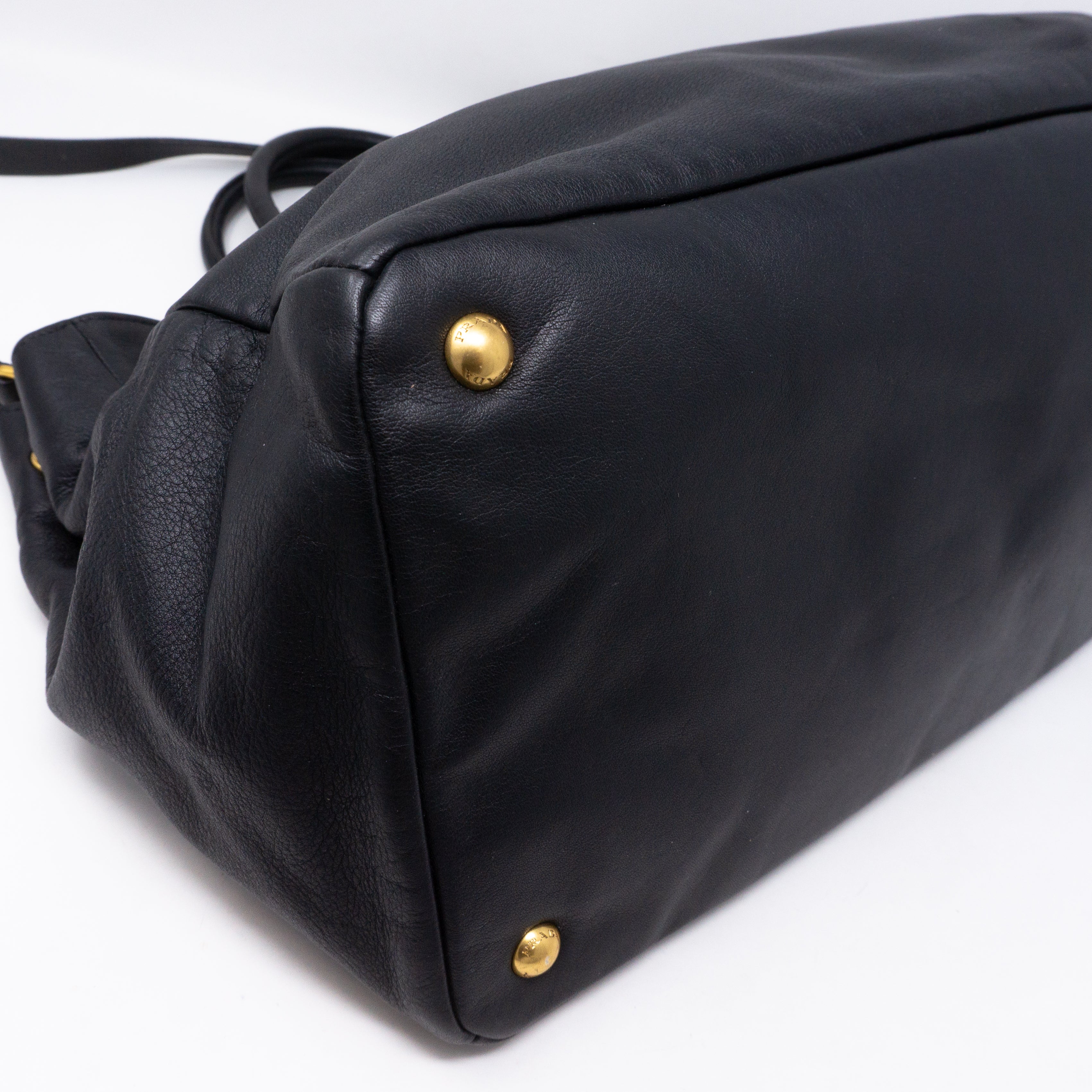 Large Shopping Tote Black Leather