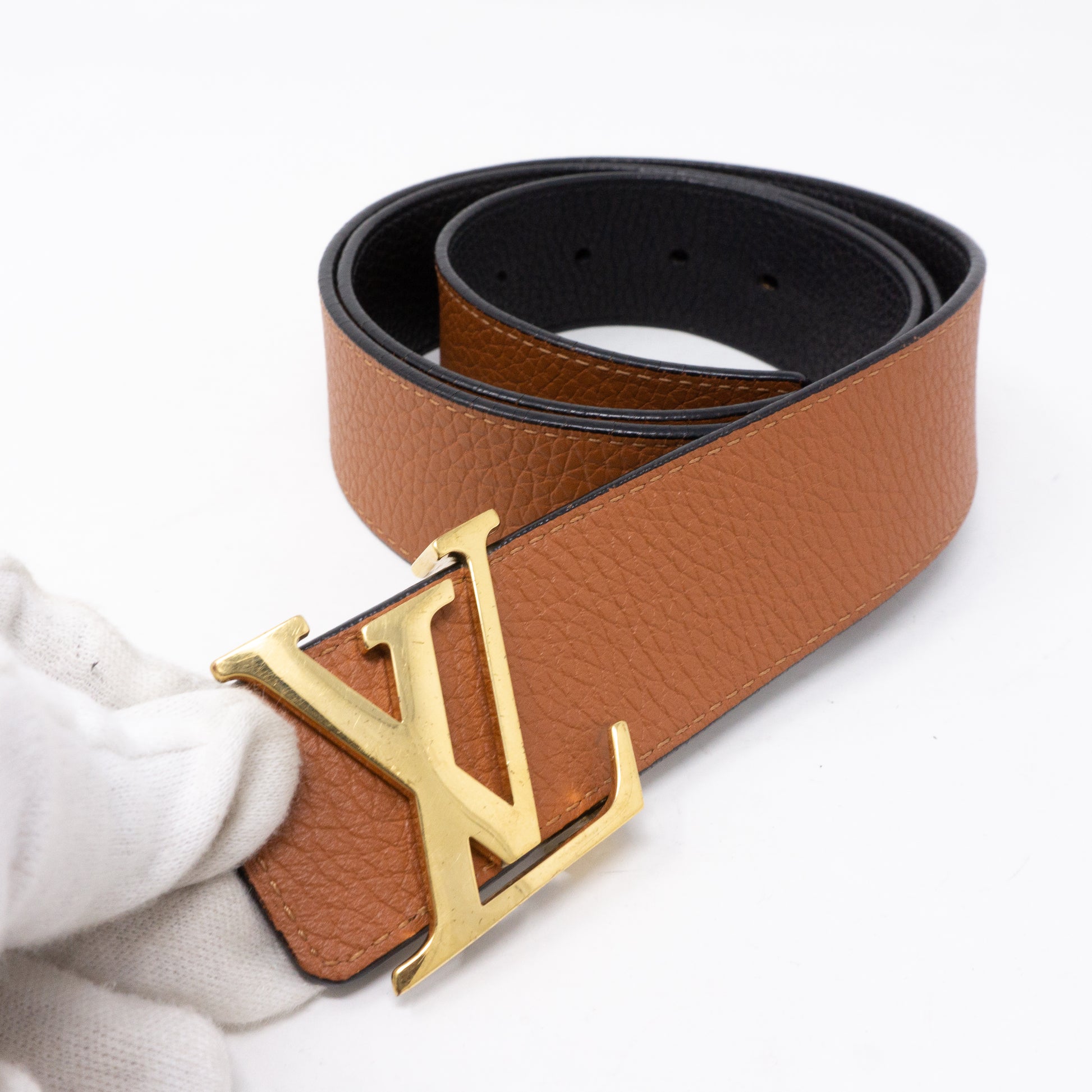 LOUIS VUITTON Belts Initiales Louis Vuitton Leather For Male 100 Cm for Men