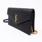 Envelope Wallet on Chain Small Black Leather