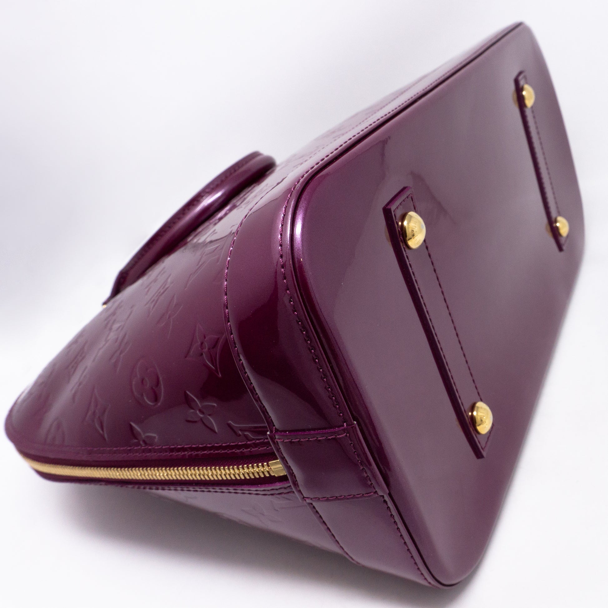 Louis Vuitton Alma MM Monogram Violette Vernis Leather Bag