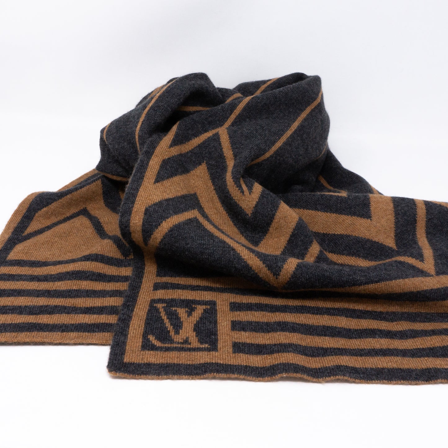 Louis Vuitton Black & Blue Wool & Cashmere Karakoram Blanket