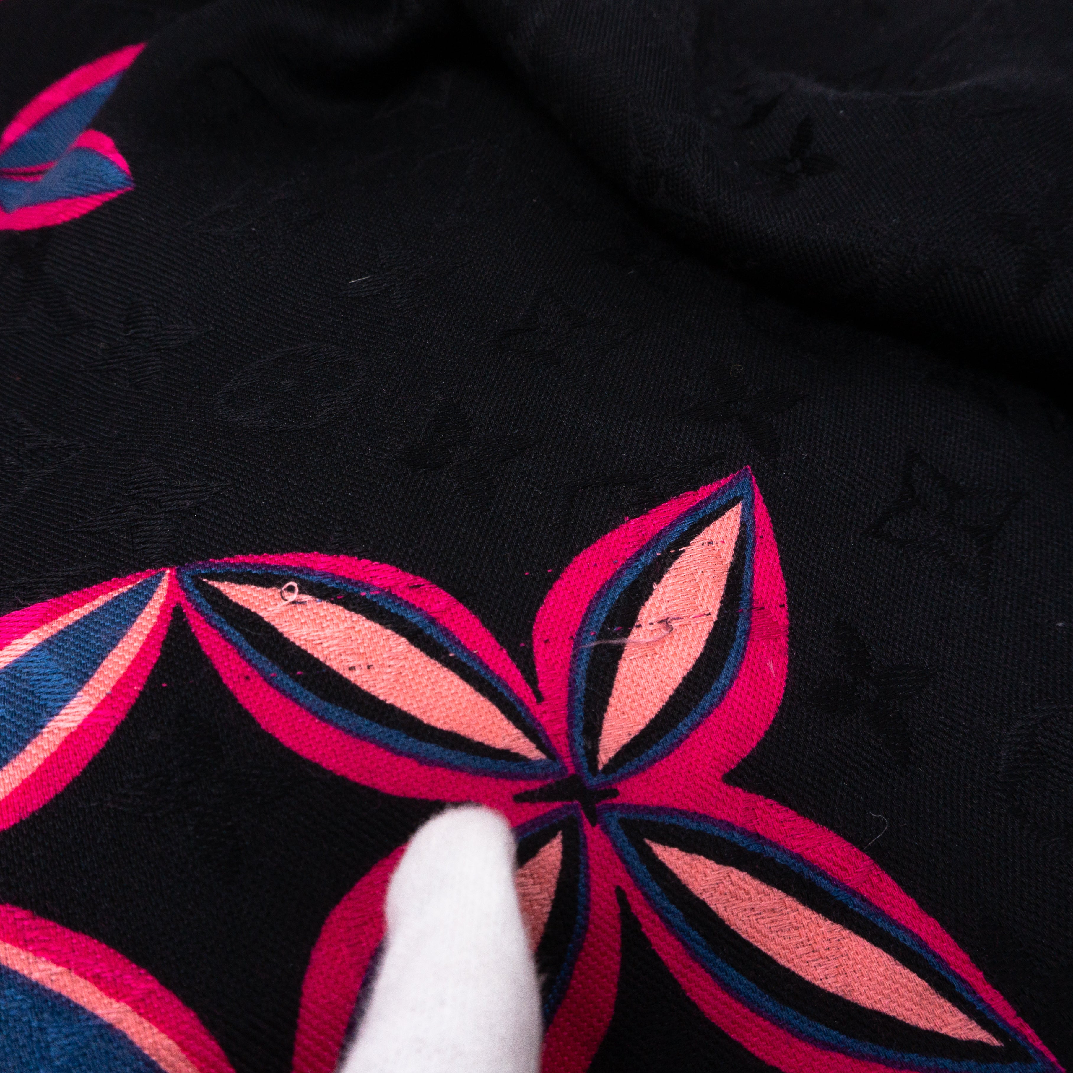 Monogram Shawl Flowergram Black
