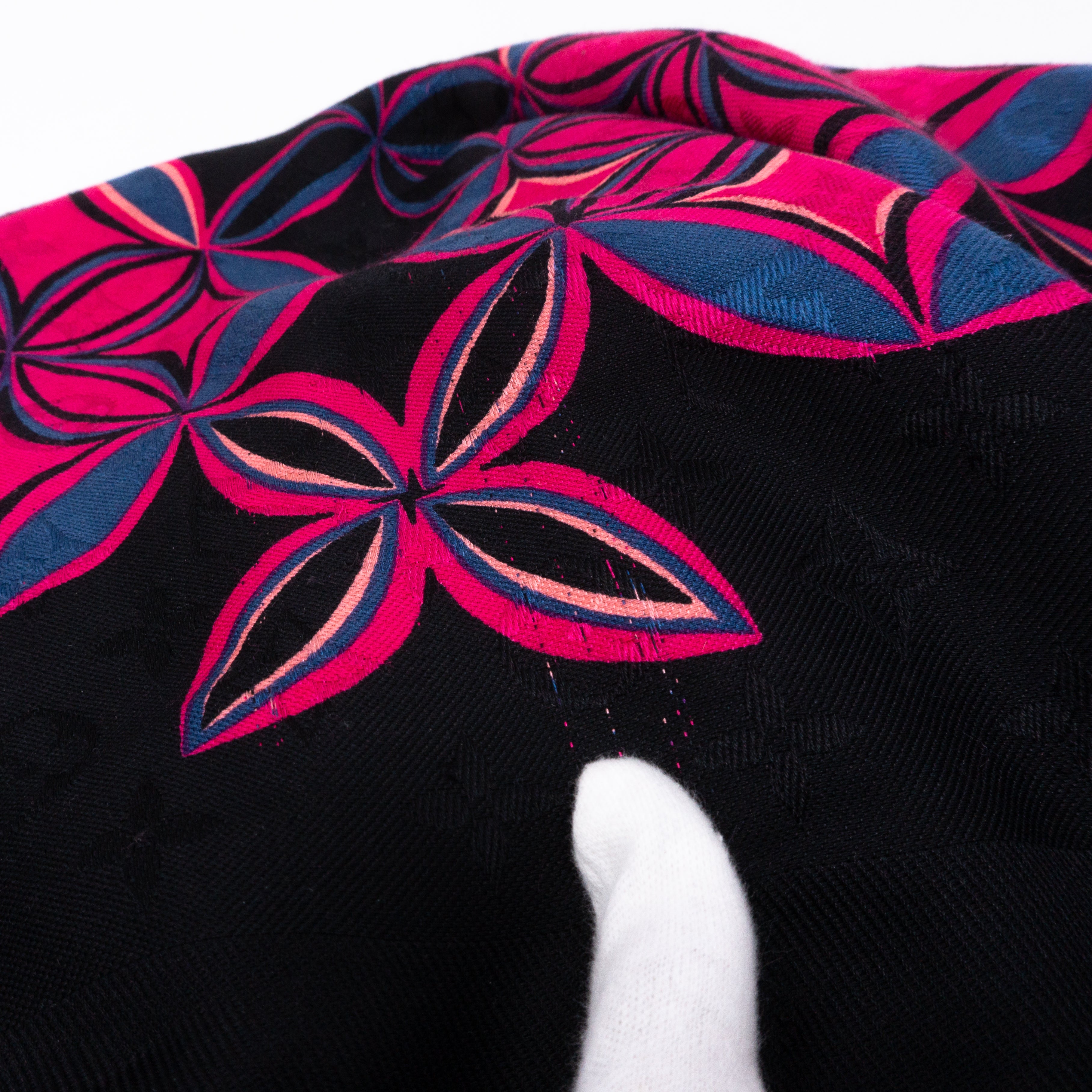 Monogram Shawl Flowergram Black