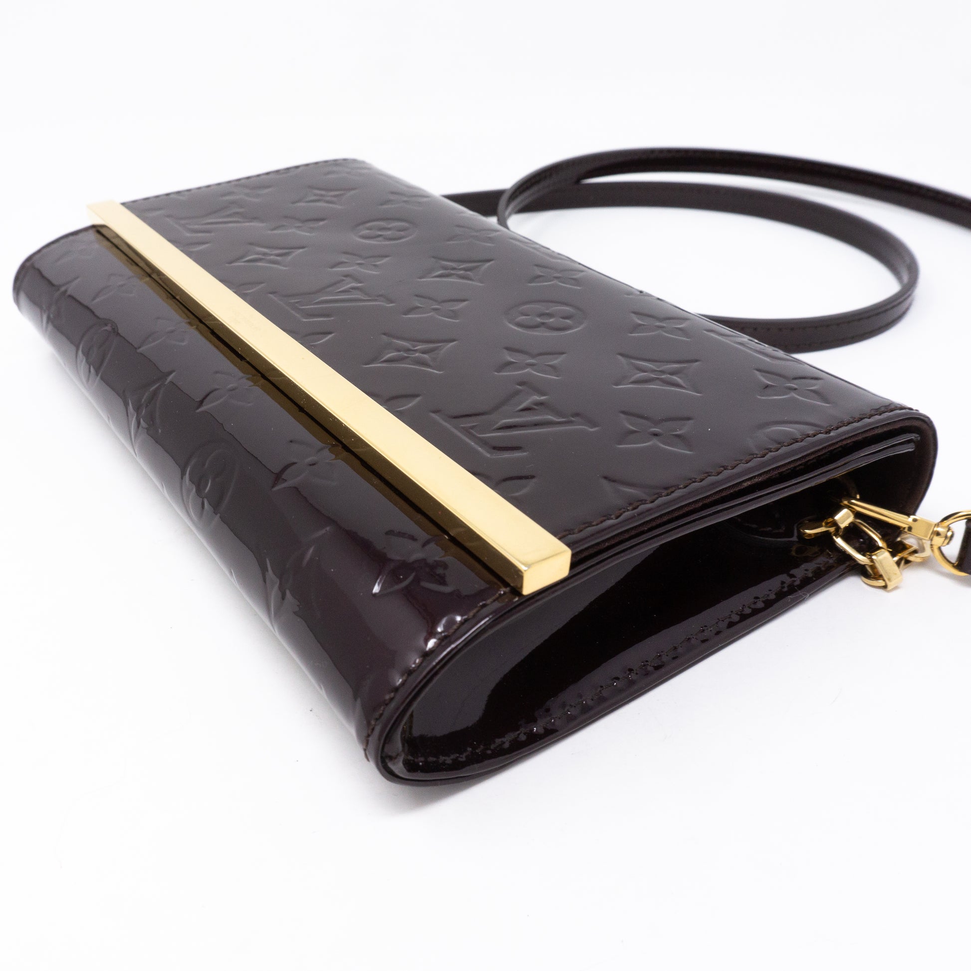 Louis Vuitton Amarante Monogram Vernis Ana Clutch Bag Authentic With  Dustbag