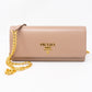 Wallet on Chain Beige Leather