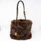 Chain Tote Bag Brown Fur