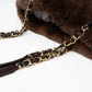 Chain Tote Bag Brown Fur