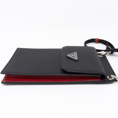 Smartphone Case Black Saffiano Leather