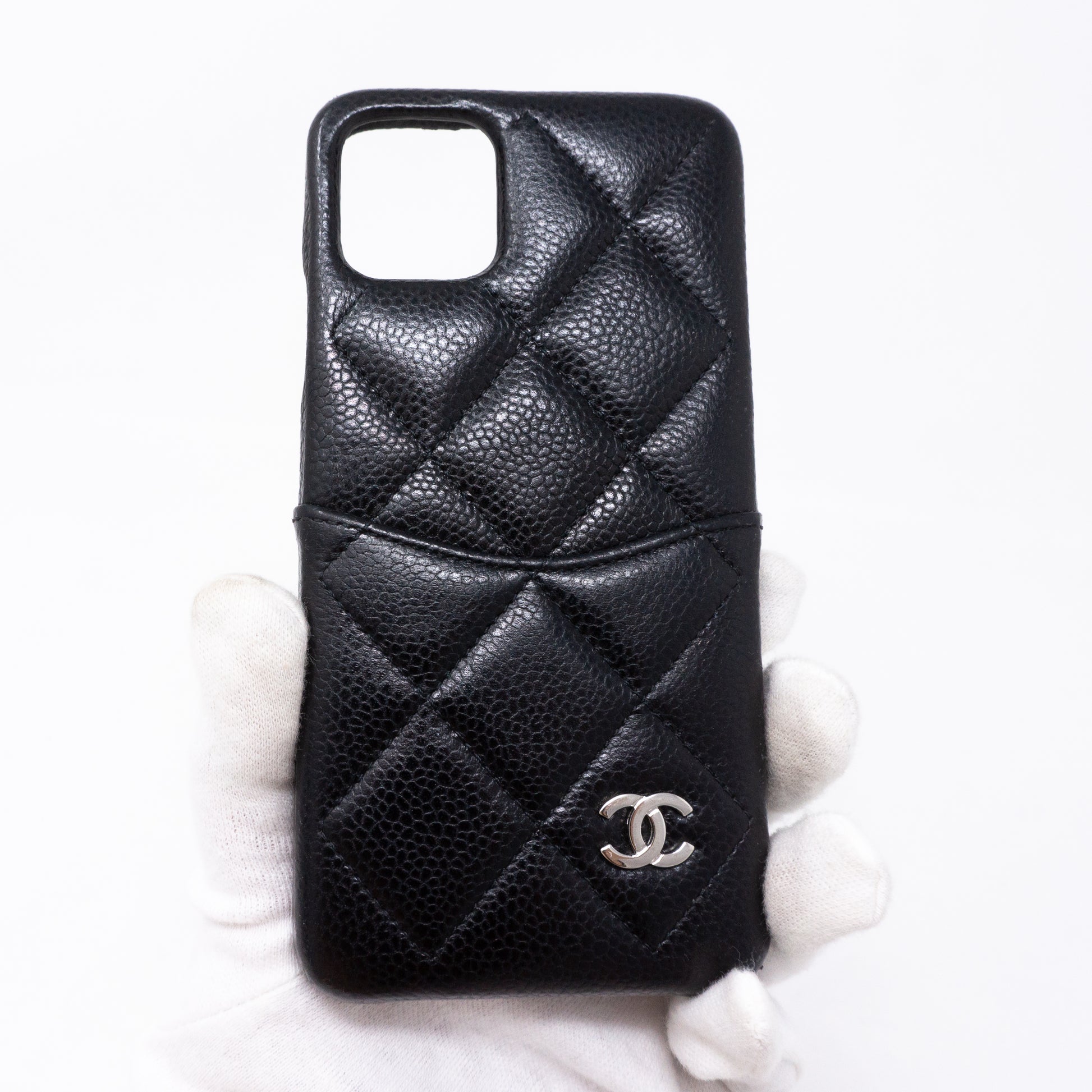 Chanel Black Quilted Caviar Classic iPhone 11 Pro Max Case Chanel