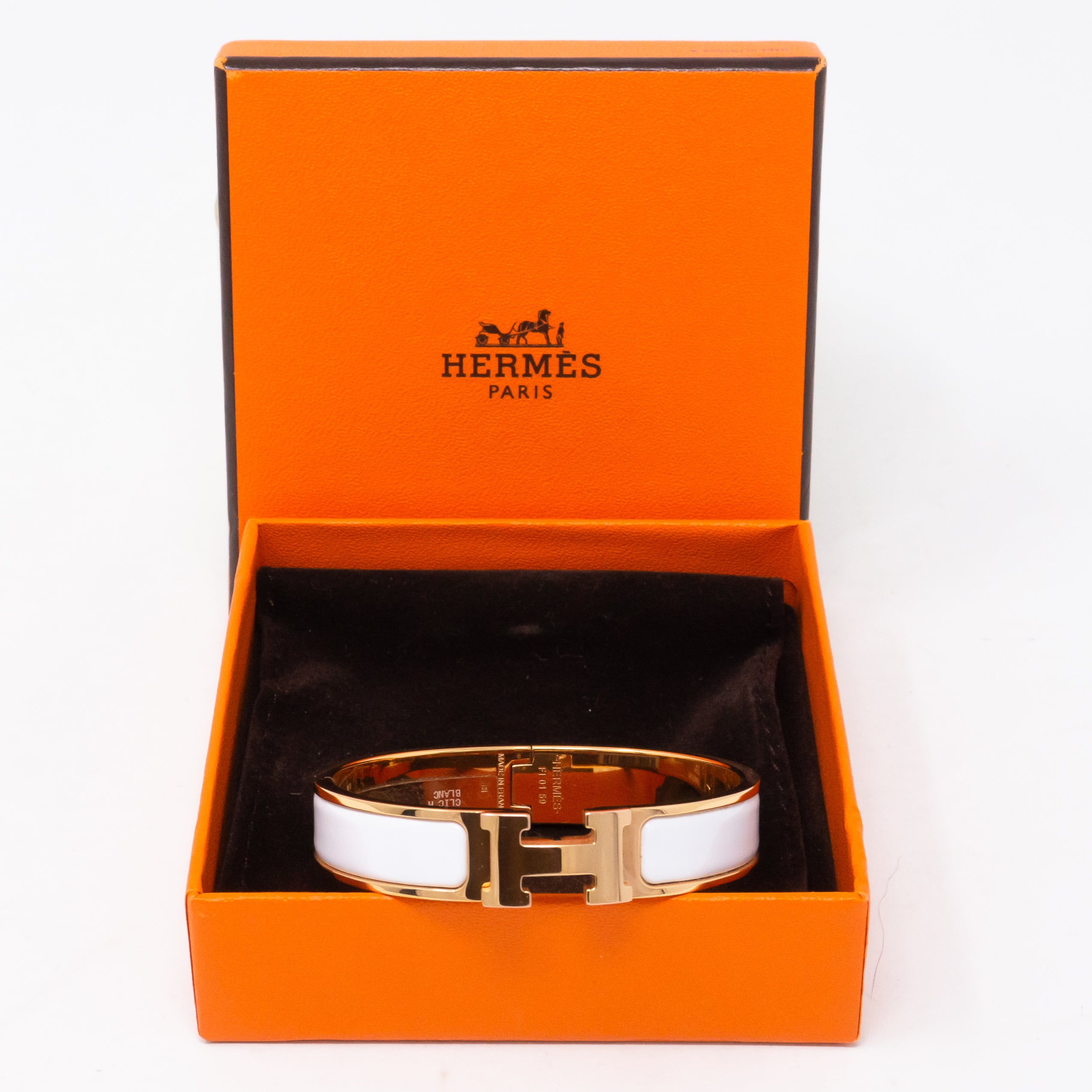 Clic H Bracelet Narrow White Rose Gold