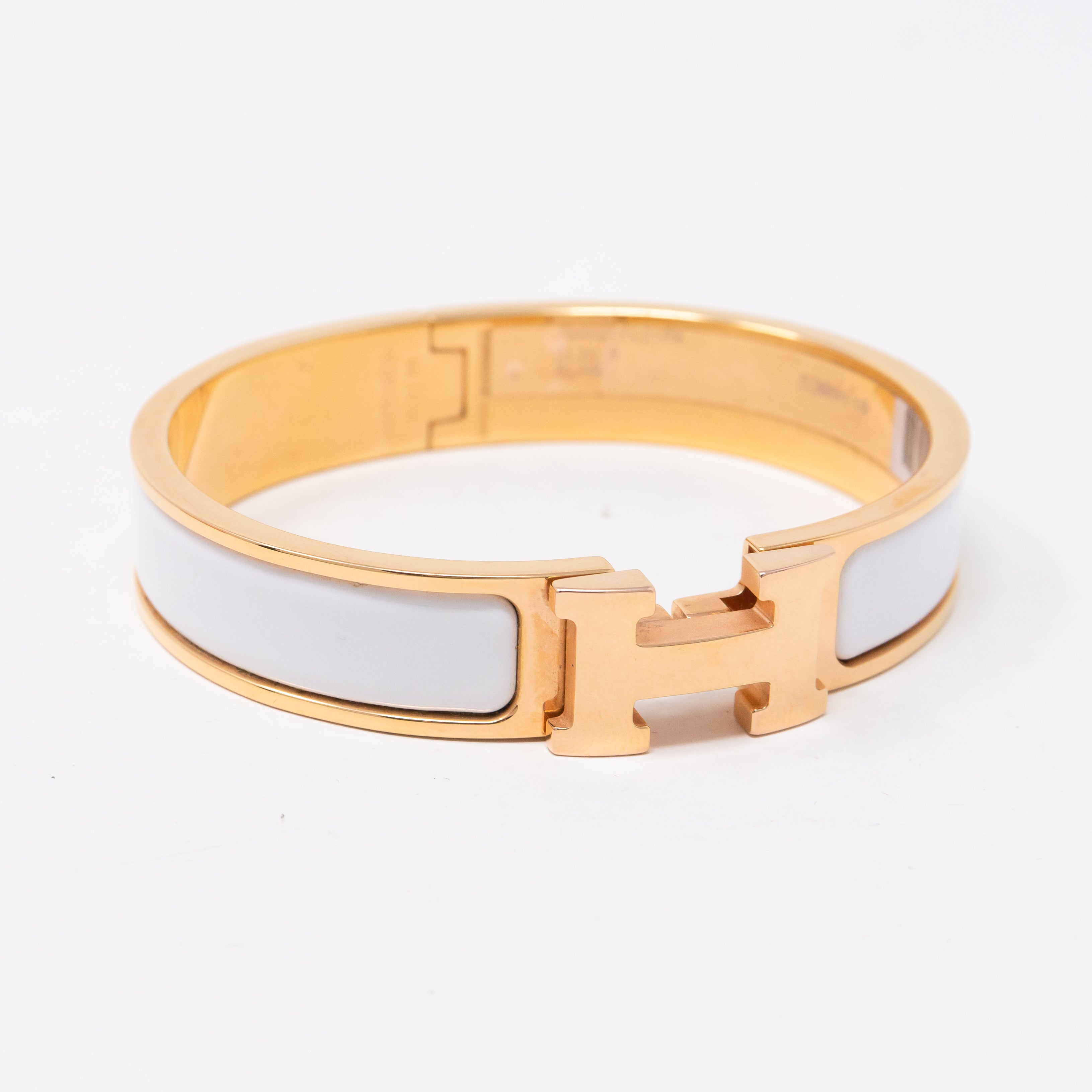 Clic H Bracelet Narrow White Rose Gold