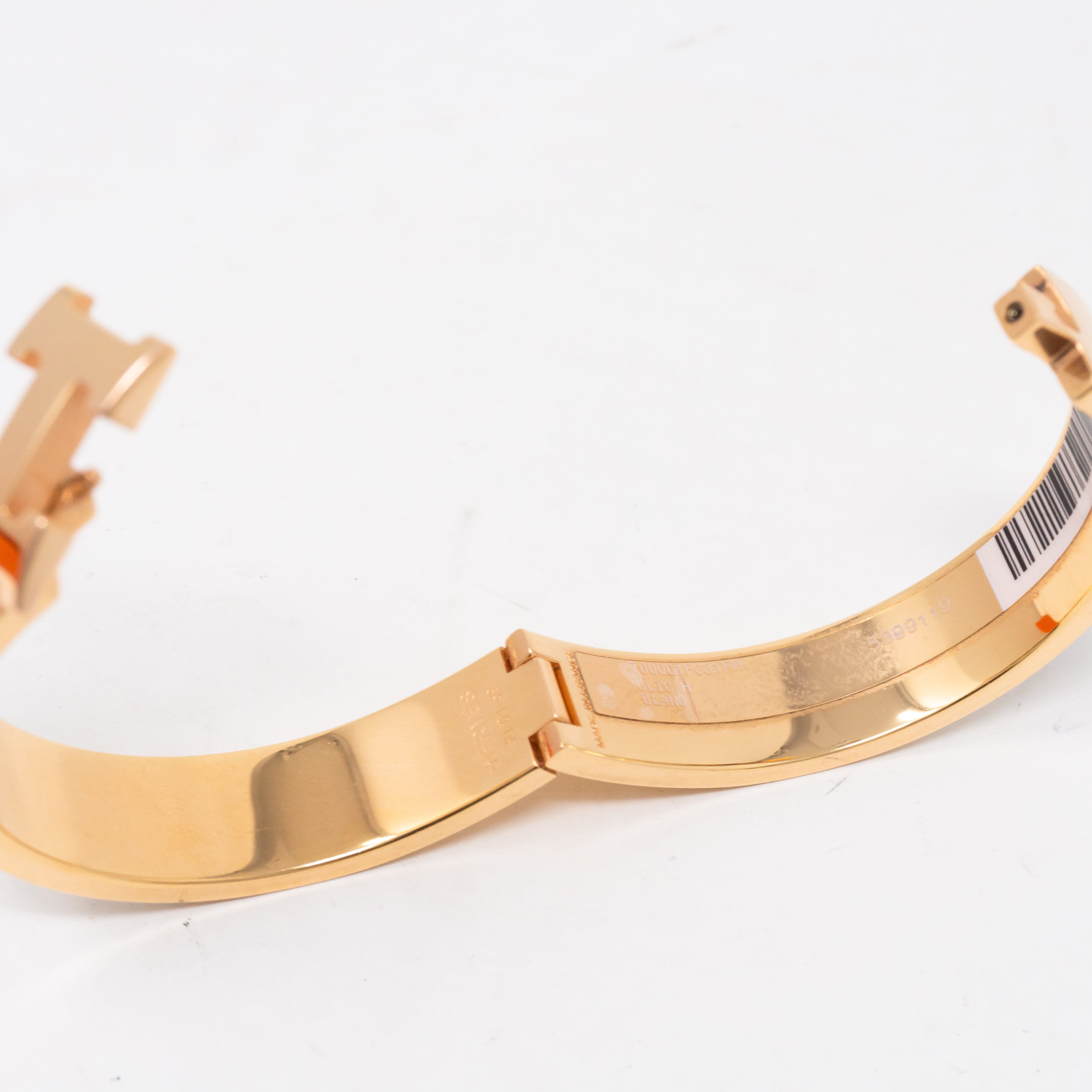 Clic H Bracelet Narrow White Rose Gold