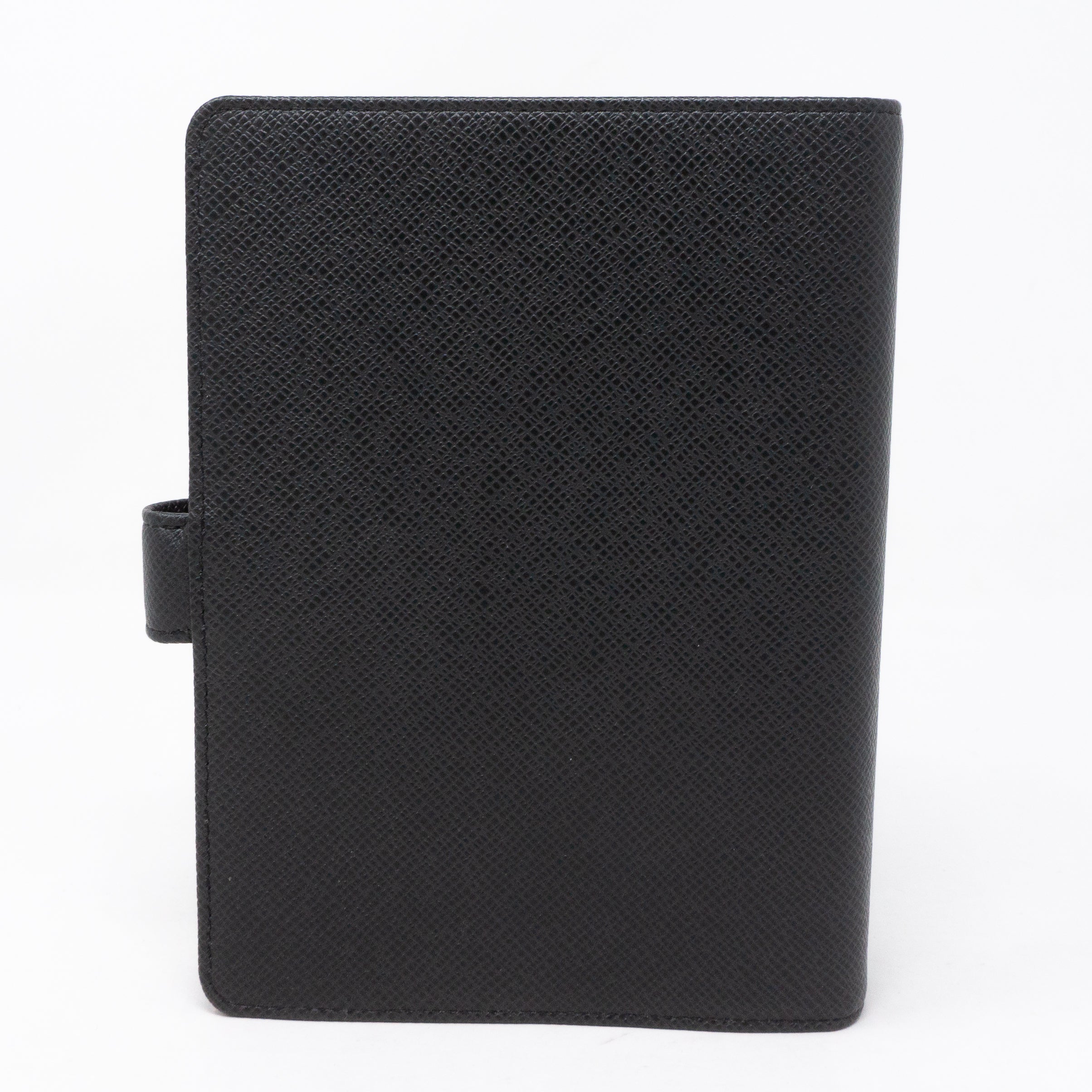 Medium Ring Agenda Cover Taiga Black