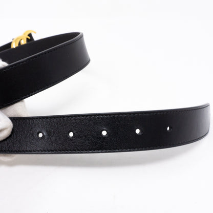 GG Marmont Black Leather Belt 95 cm