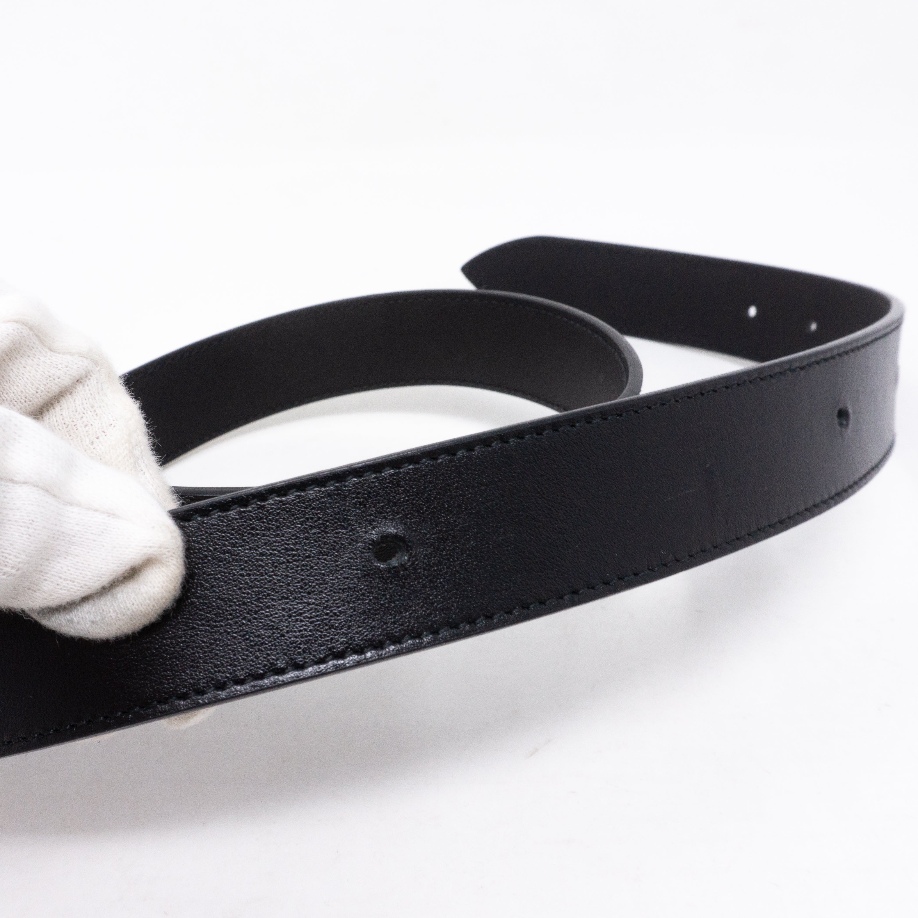 GG Marmont Black Leather Belt 95 cm