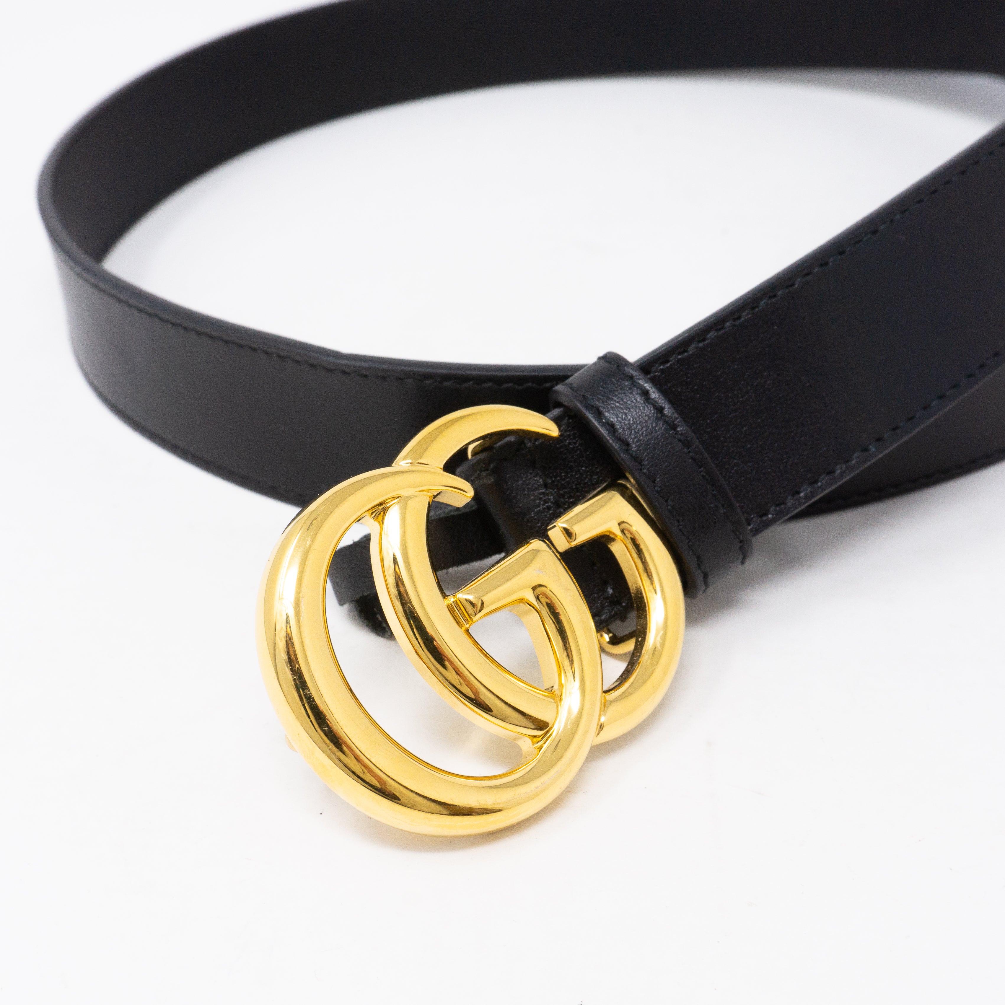 GG Marmont Black Leather Belt 95 cm