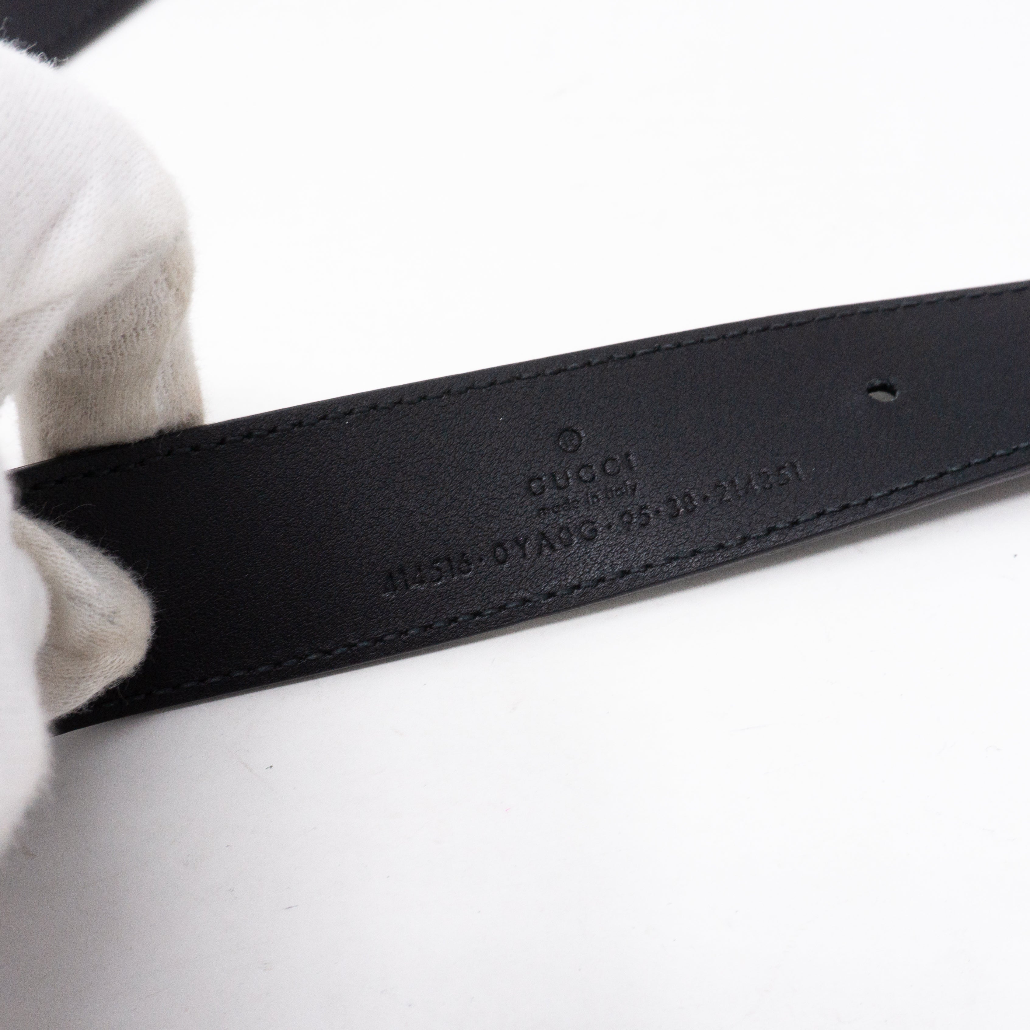 GG Marmont Black Leather Belt 95 cm