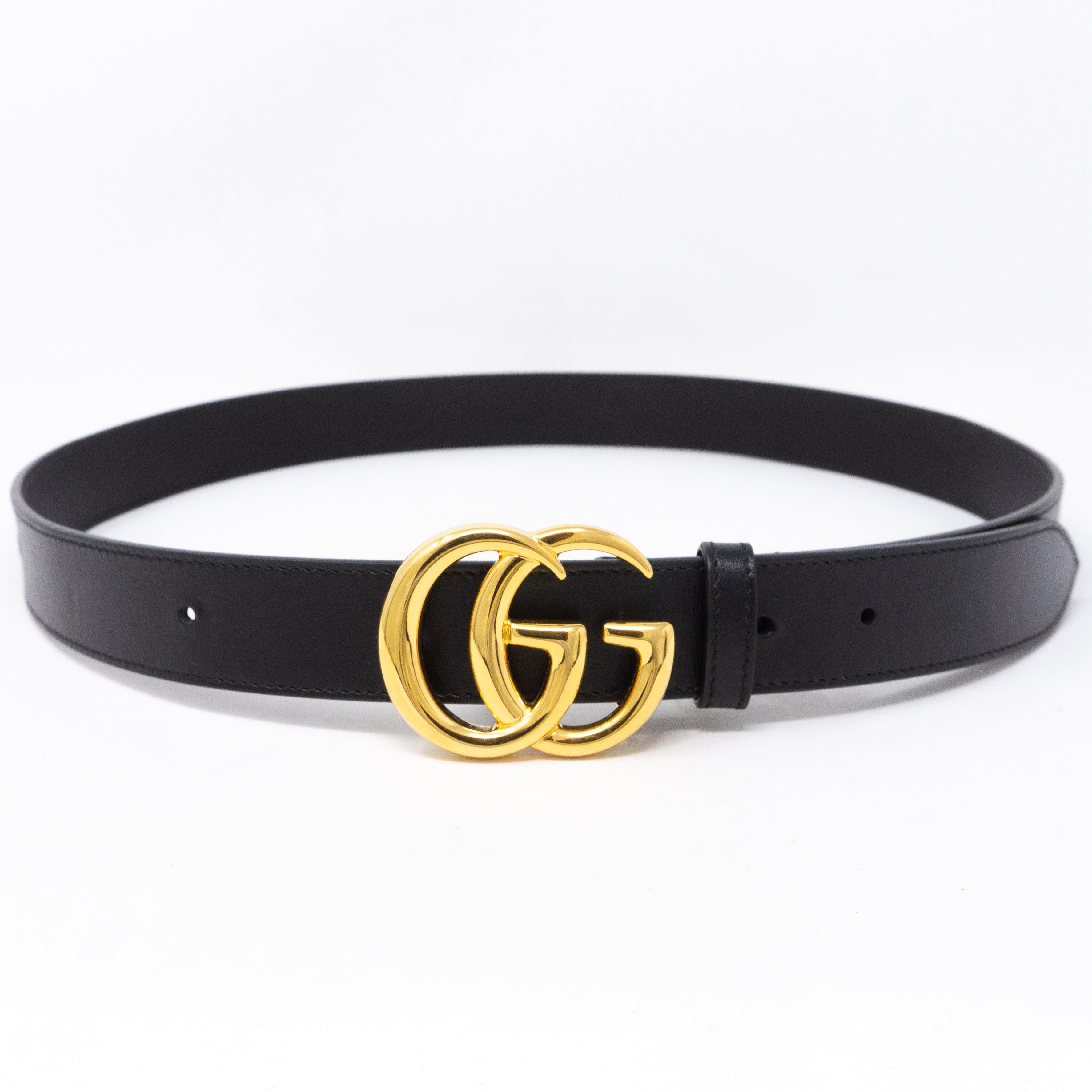 GG Marmont Black Leather Belt 95 cm