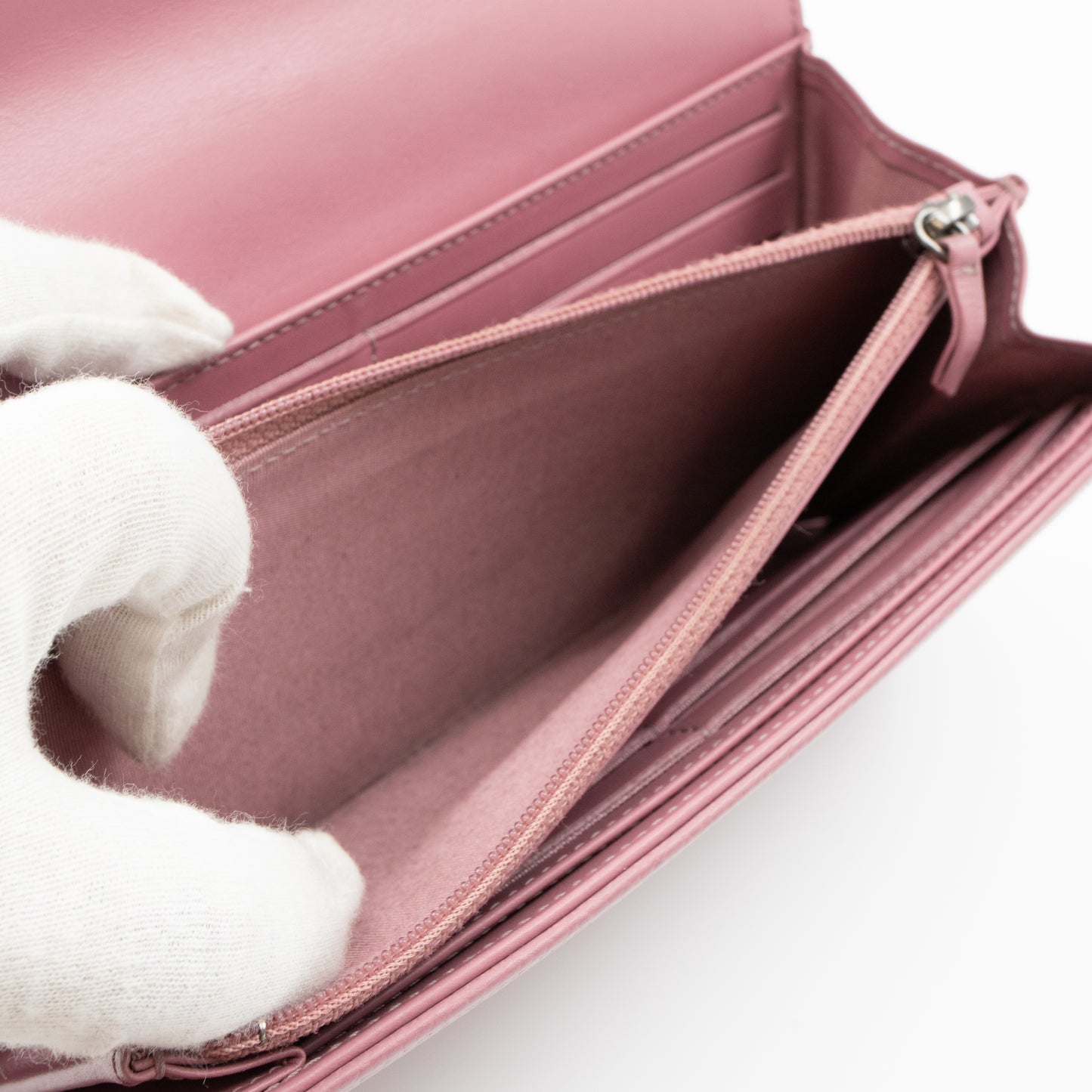 Continental Flap Wallet Mauve Caviar