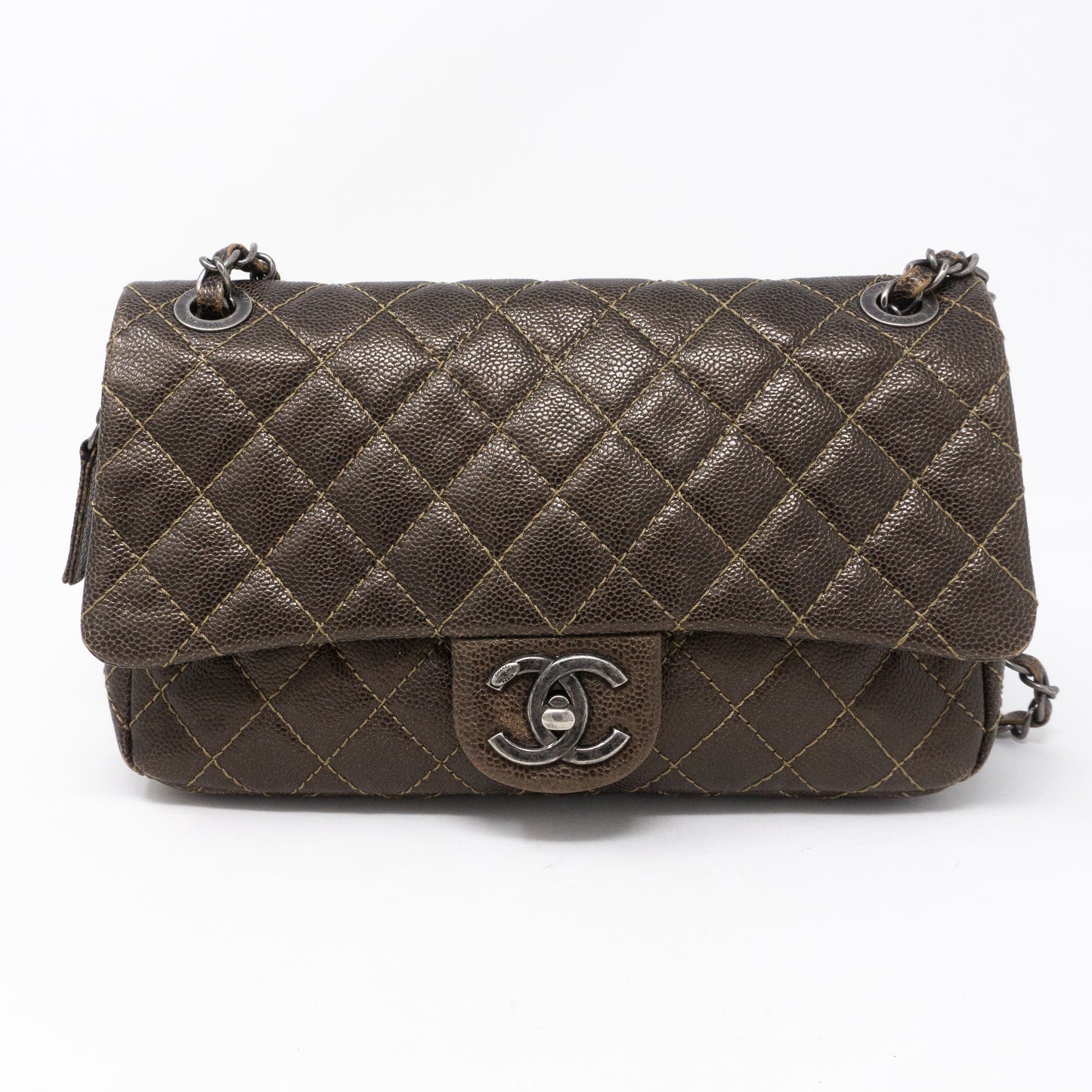 Easy Flap Bag Metallic Caviar Bronze