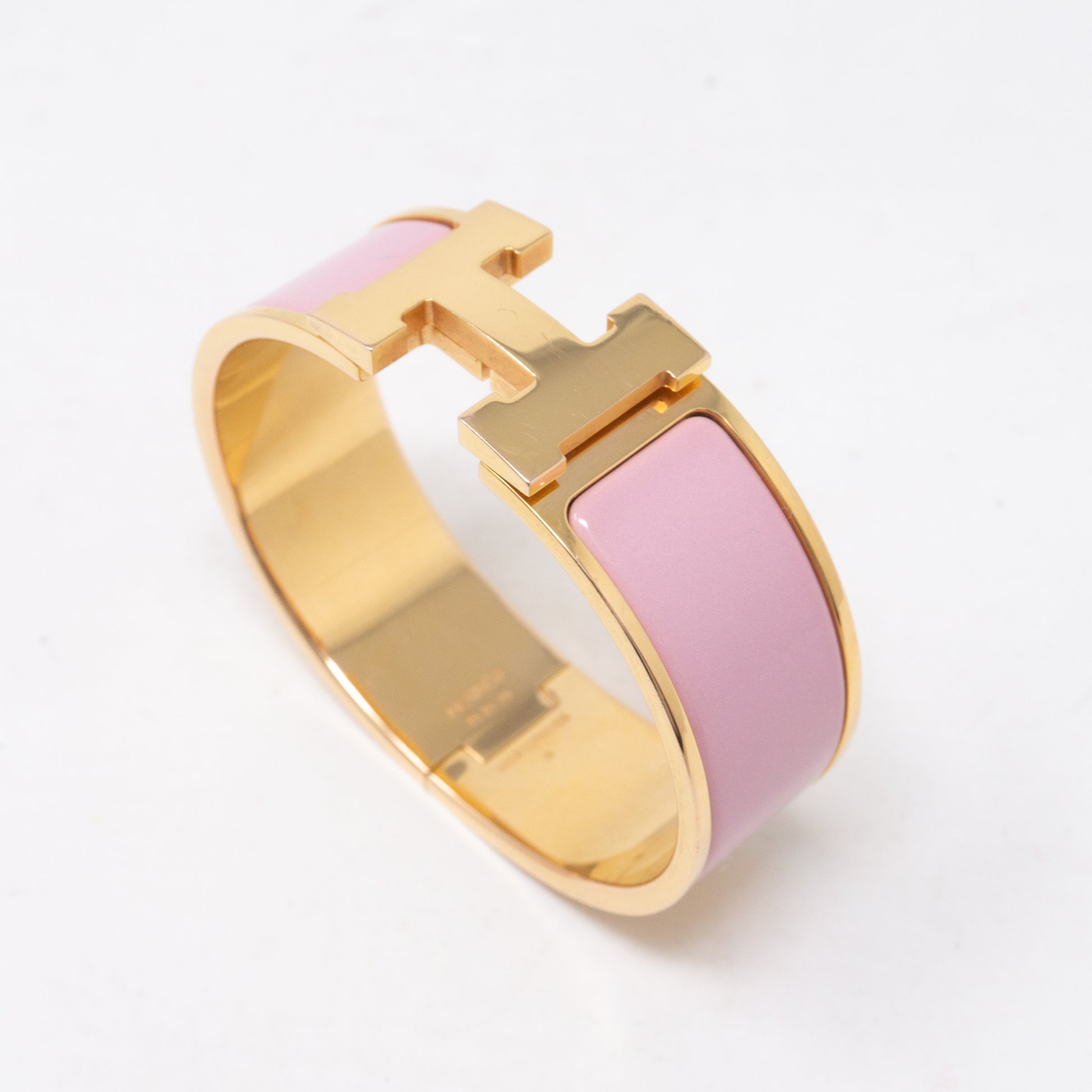 Hermes Clic H Bracelet In Pink And Rose Gold, GM – Found Fashion