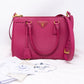 Galleria Small Double Zip Pink Saffiano