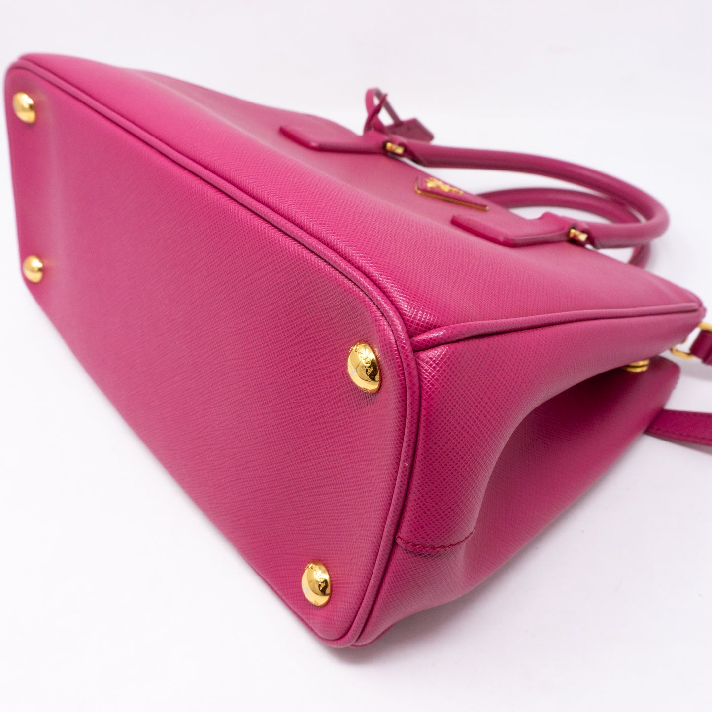 Galleria Small Double Zip Pink Saffiano