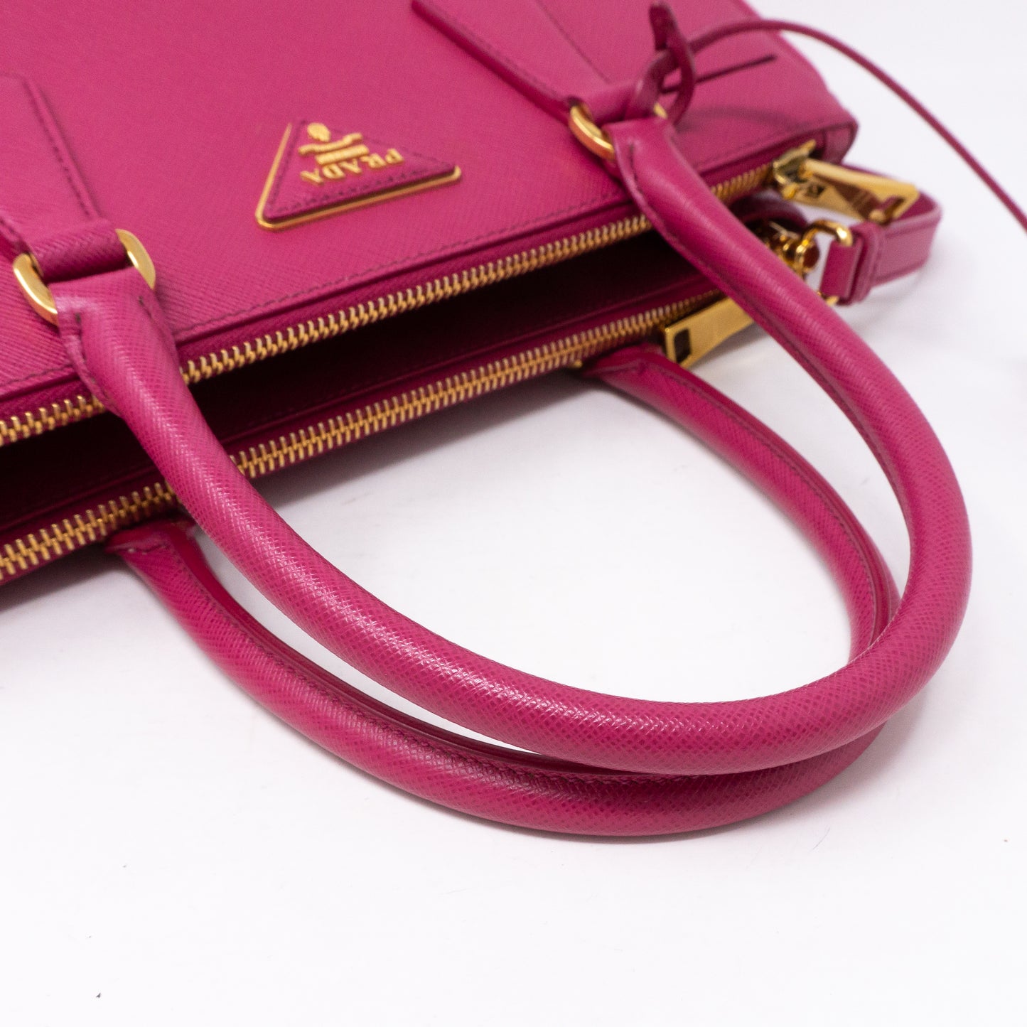 Galleria Small Double Zip Pink Saffiano