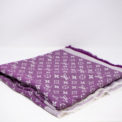 Monogram Denim Shawl Purple