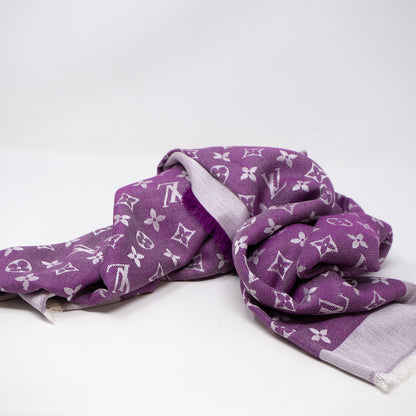 Monogram Denim Shawl Purple