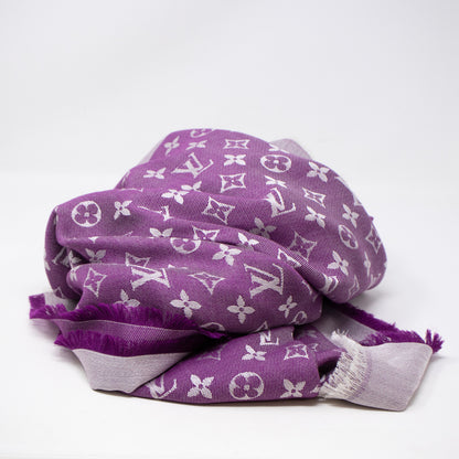 Monogram Denim Shawl Purple