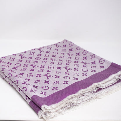 Monogram Denim Shawl Purple