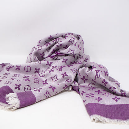 Monogram Denim Shawl Purple