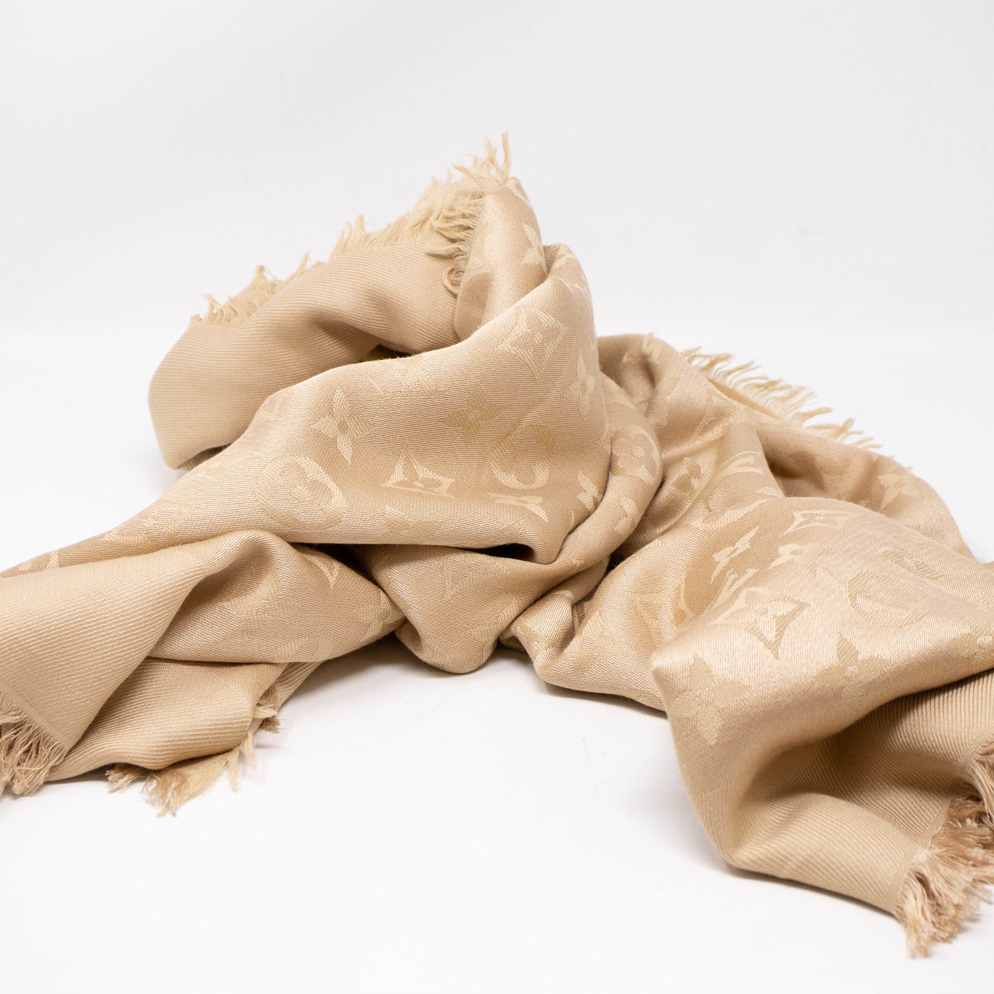 Monogram Shawl Beige