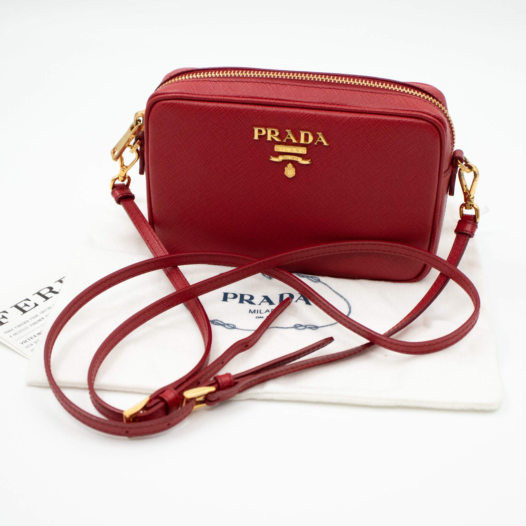 Camera Bag Red Leather