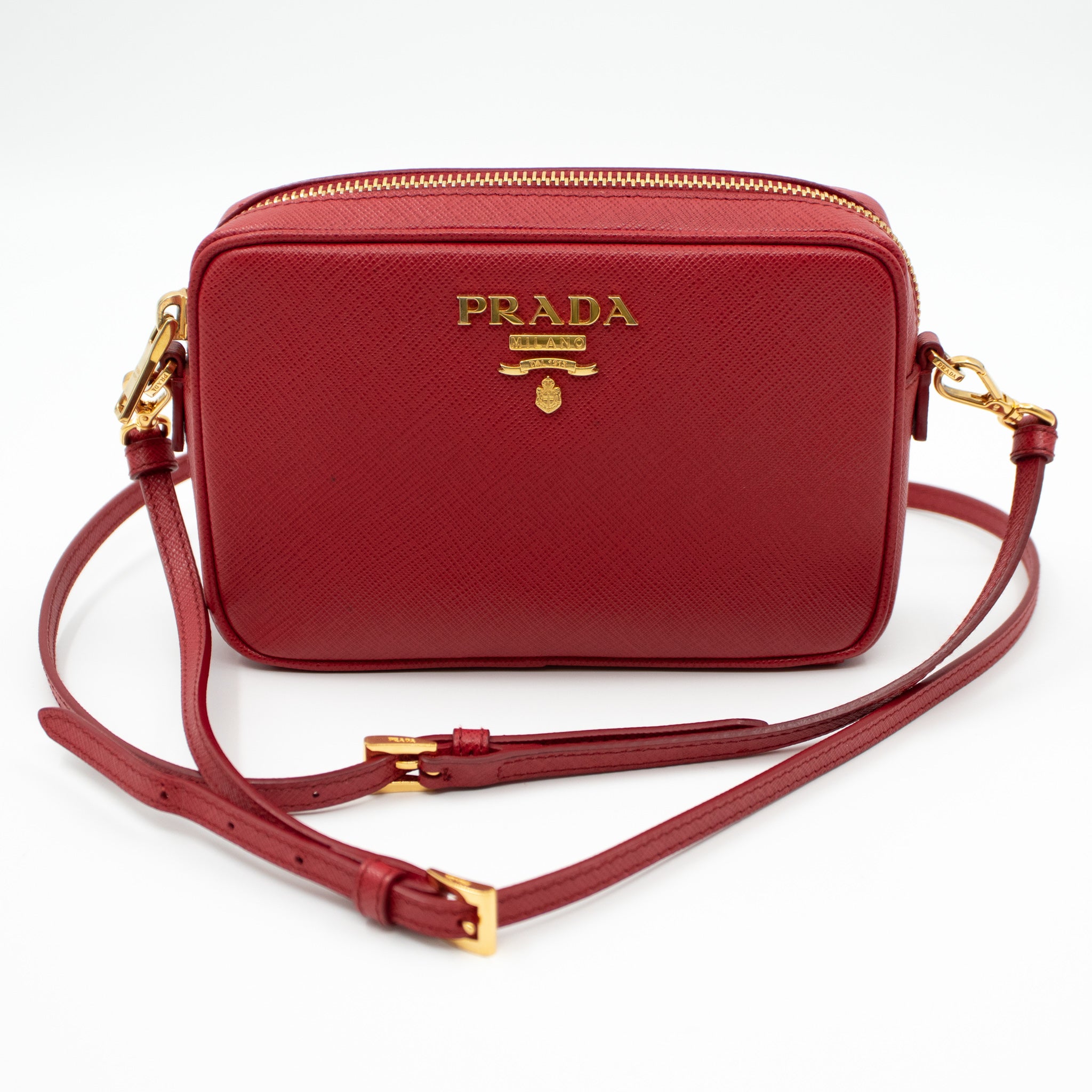 Camera Bag Red Leather