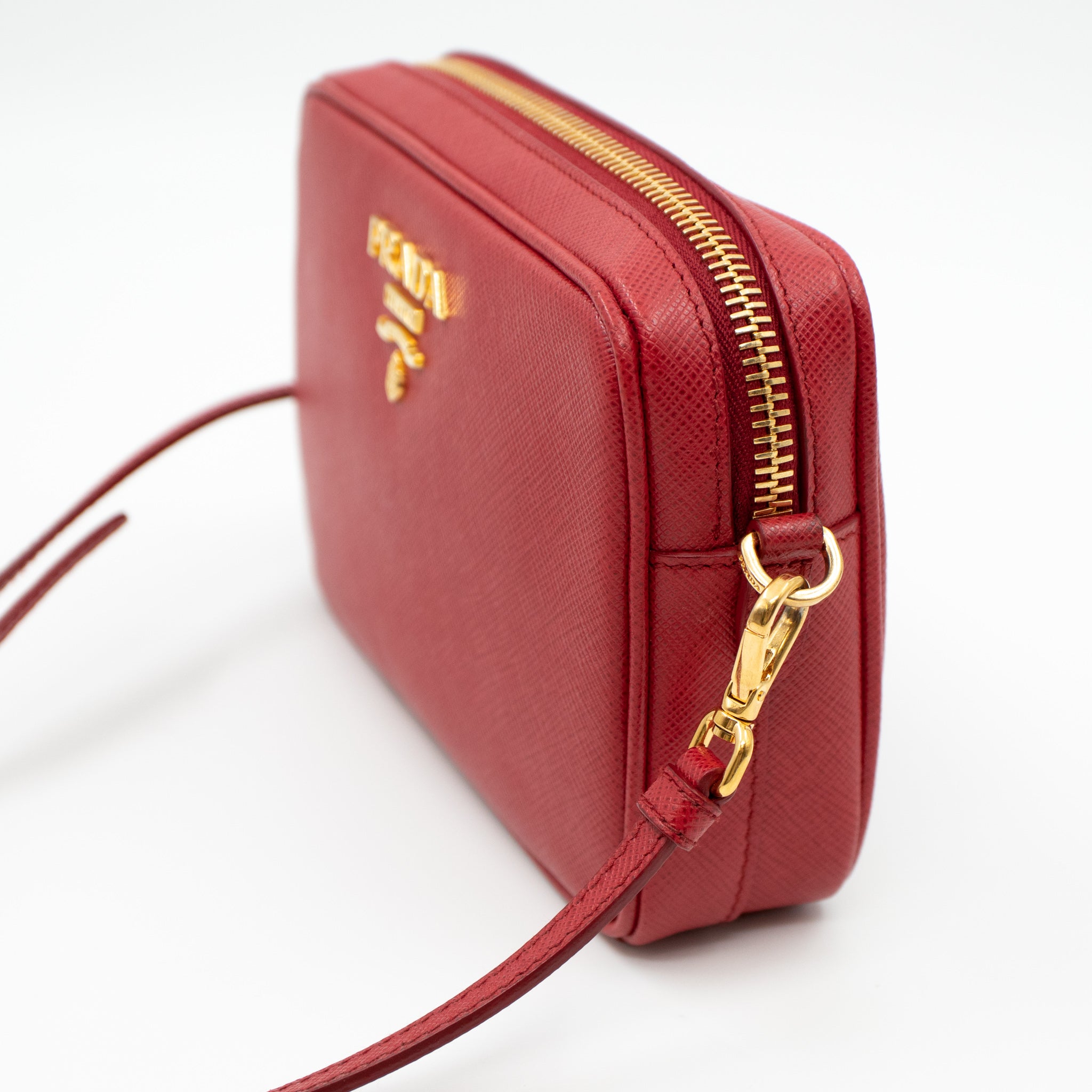 Camera Bag Red Leather