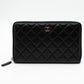 Organizer Wallet Black Lambskin Leather
