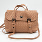 Intrecciato Two Way Shoulder Bag Beige Leather