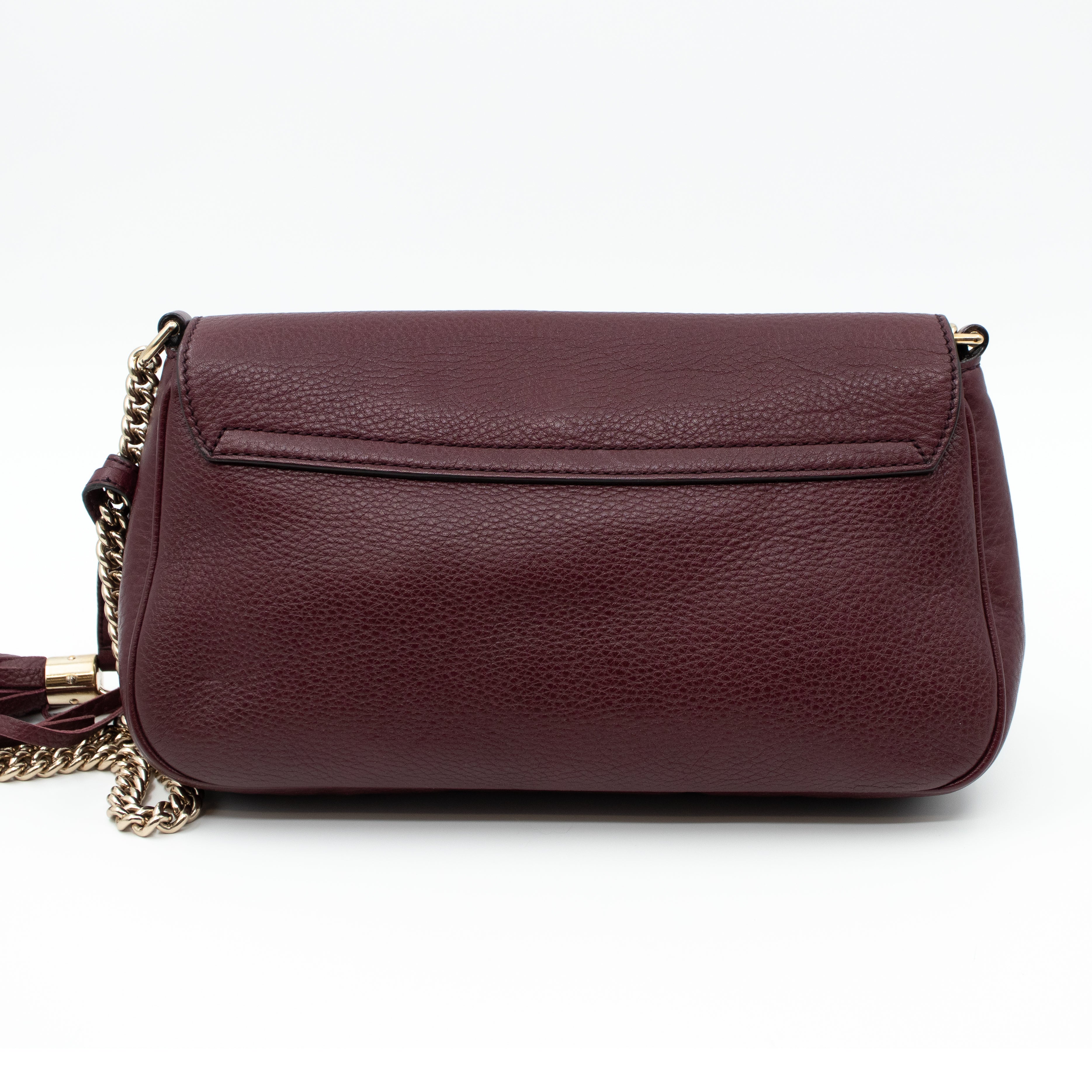 Soho Flap Chain Bag Burgundy Leather