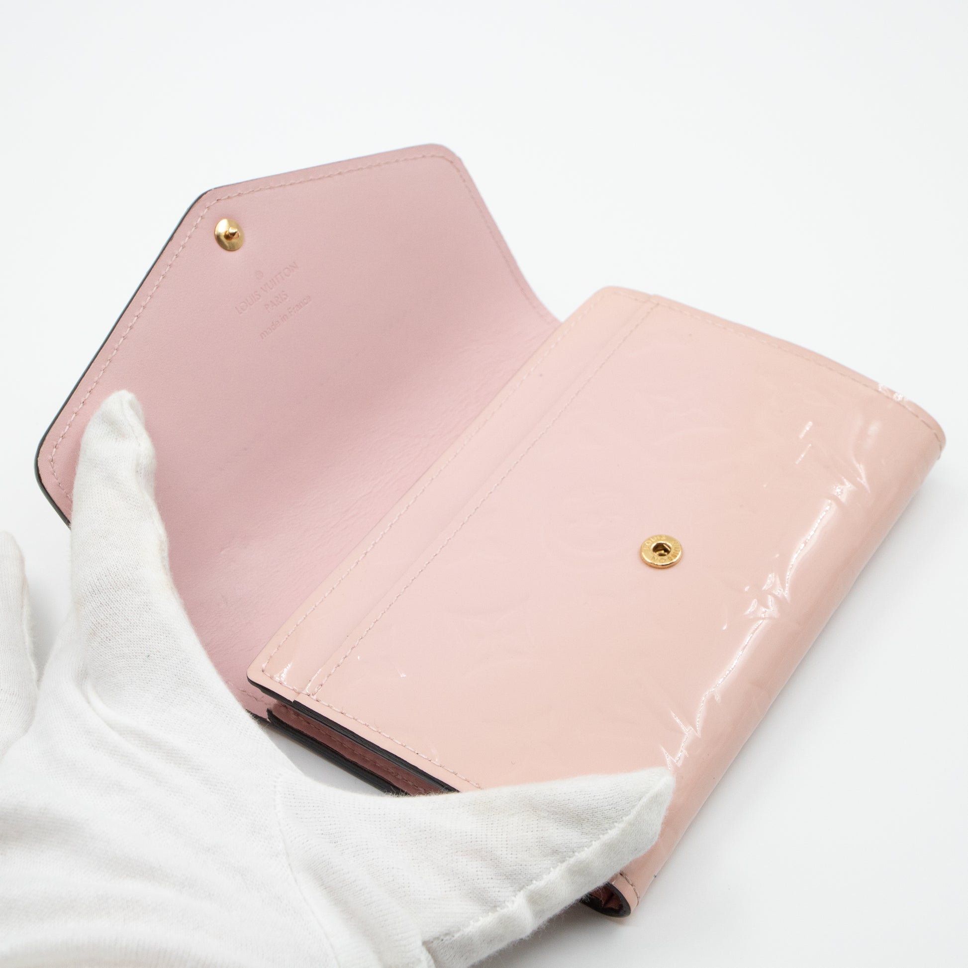 Louis Vuitton Wallet Pink Vernis Sarah compact wallet Rose Ballerine