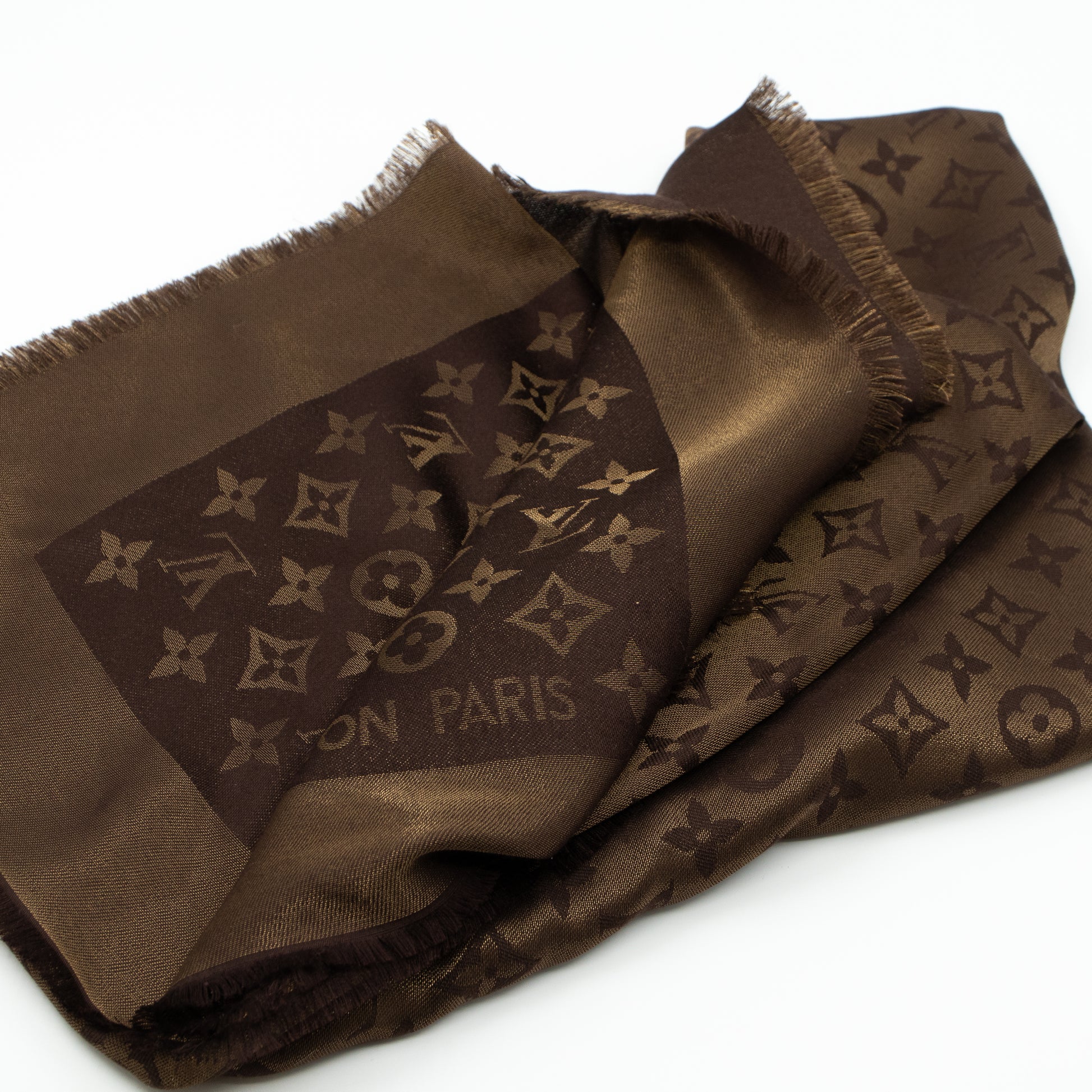 Louis Vuitton Monogram Shine Shawl Brown - For Sale on 1stDibs