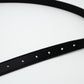 Double G Buckle Black Leather Slim Belt 95 cm