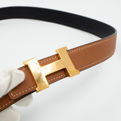 Mini Constance Buckle & Reversible Leather Belt 75