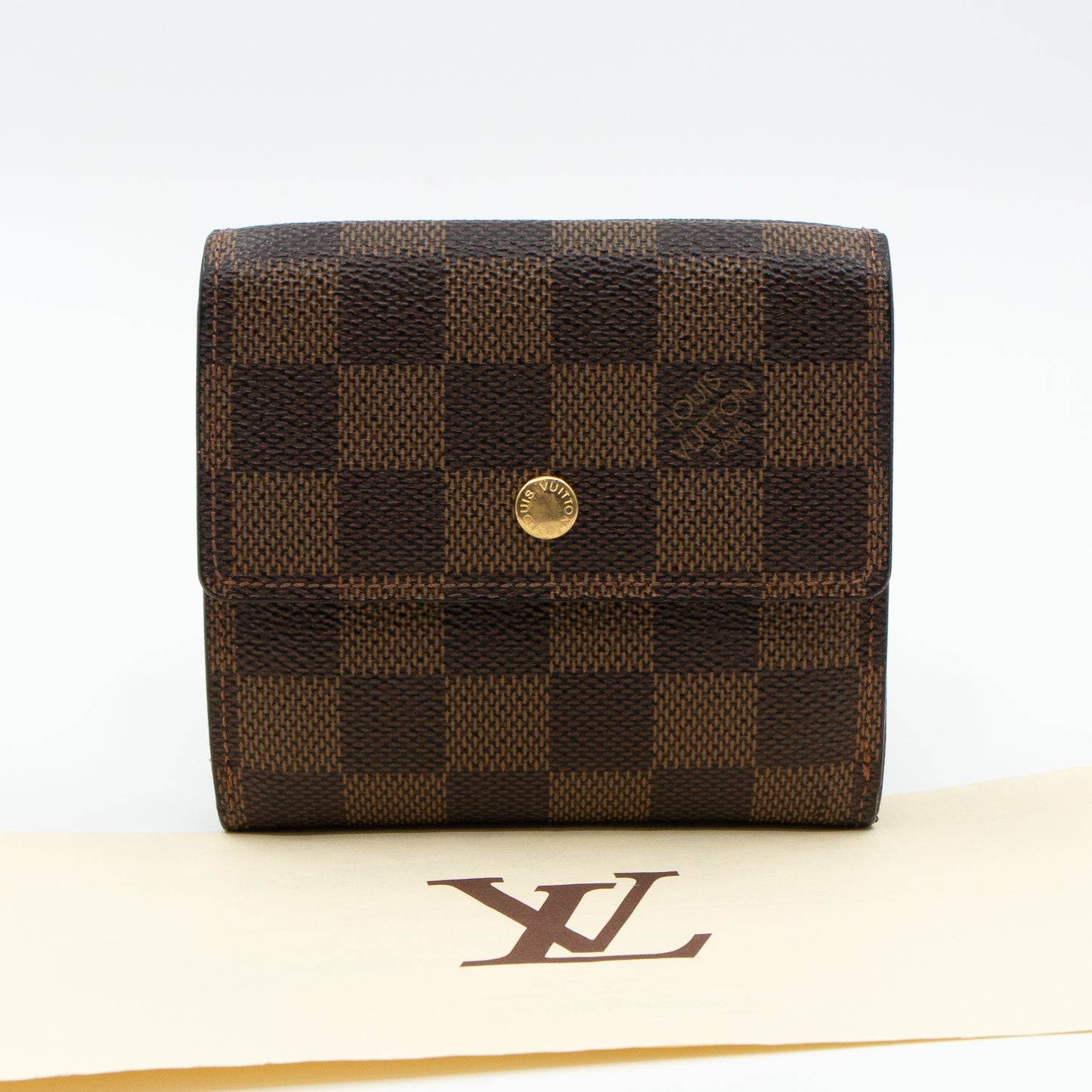 Louis Vuitton Wallet Elise Damier Ebene Brown in Canvas with Gold-tone - GB