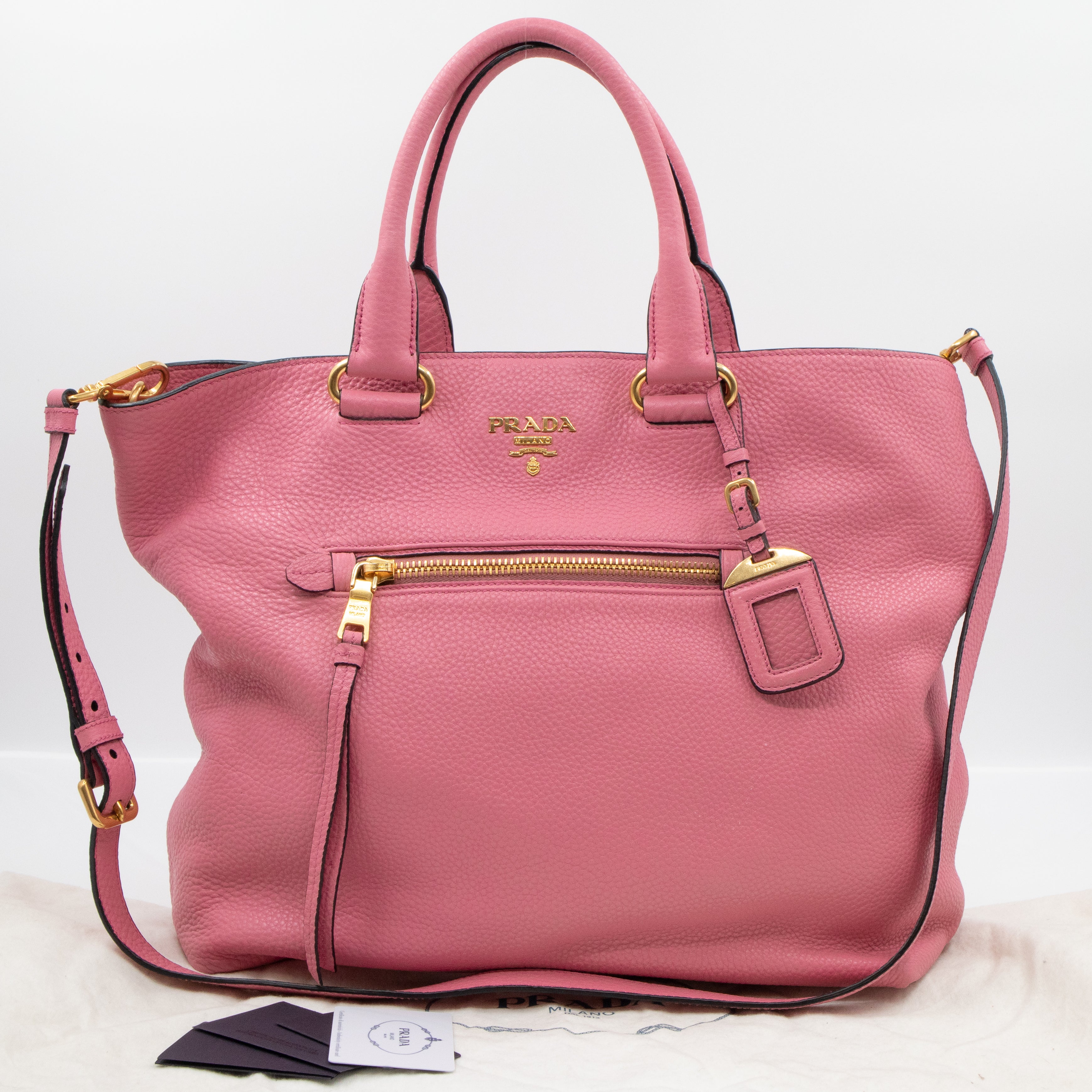 Large Shopping Tote Pink Leather