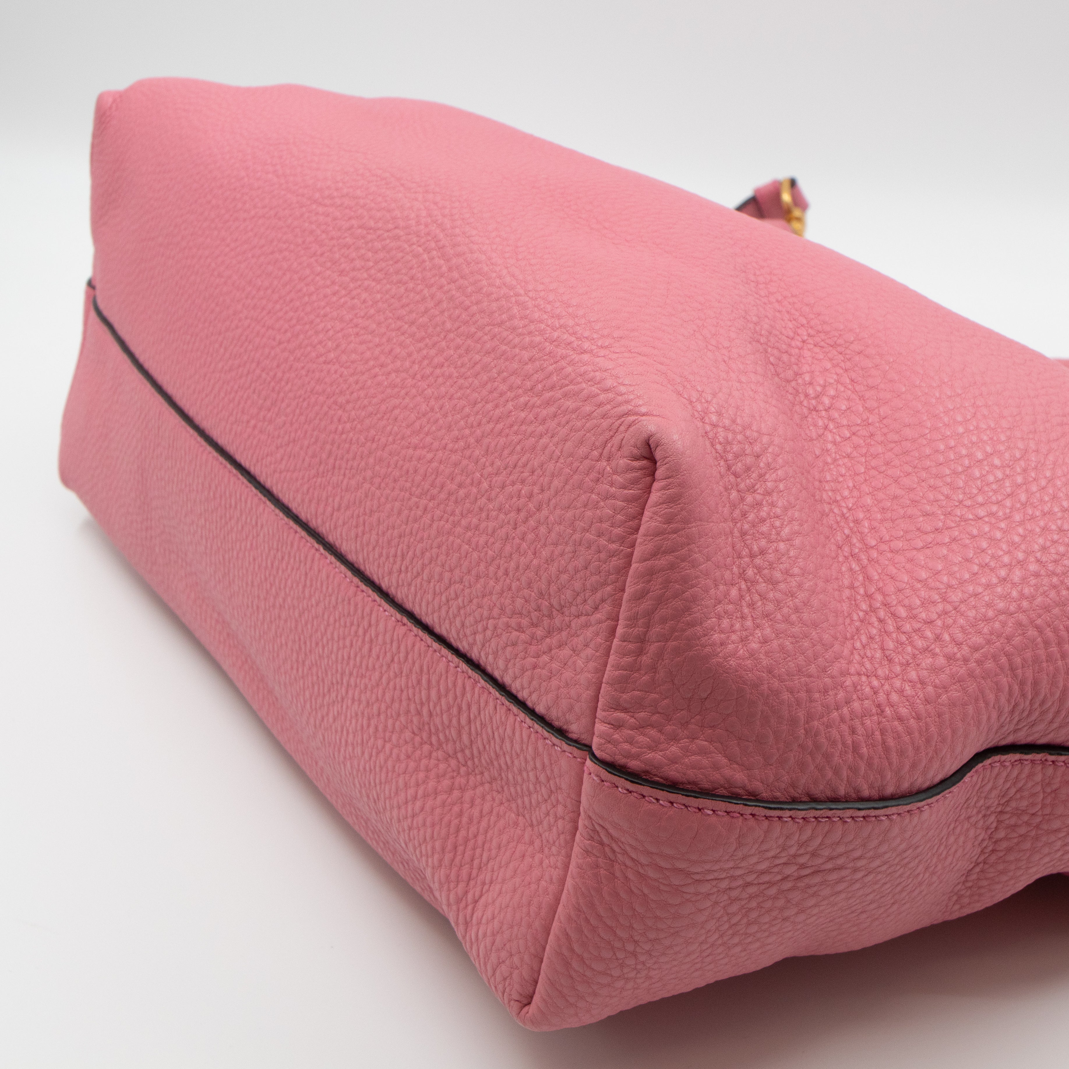 Large Shopping Tote Pink Leather